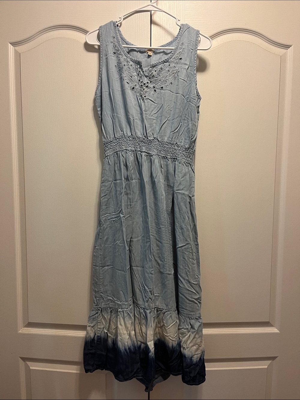 Reba Light Blue Ombre Tie-Dye Maxi Tencel Dress